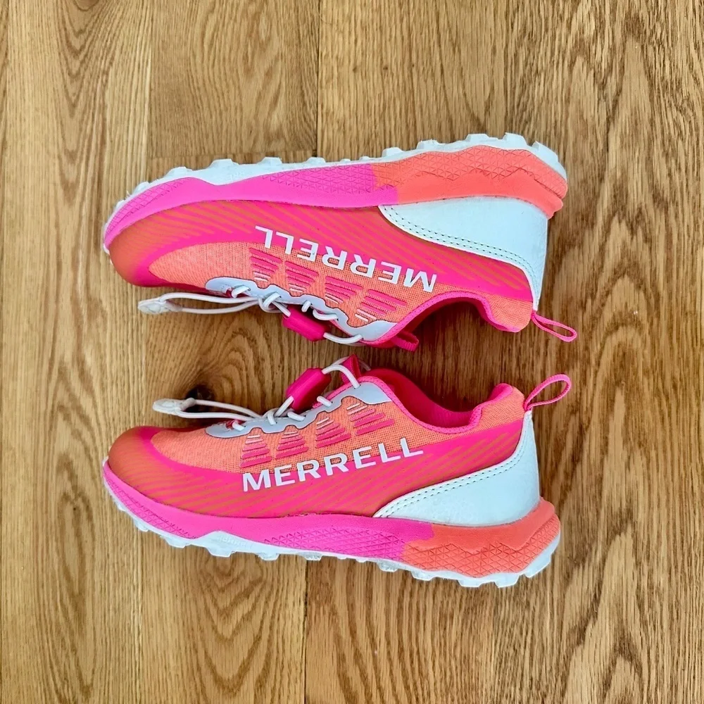 Merrell Kids Agility Peak KDZ Hiking Boot Shoe (Little Kids) in Pink/Orange - Picture 7 of 11